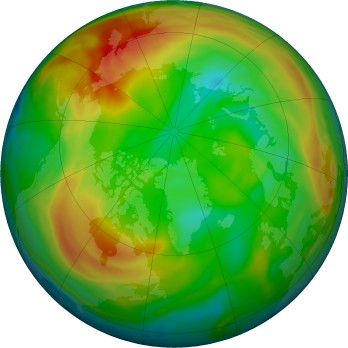 Arctic ozone map for 2022-01-24